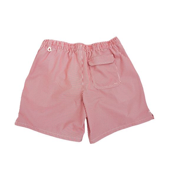 Goodfellow & Co Swim Trunks Red White Lined Bathing Suit Size Men's Large - Picture 2 of 3